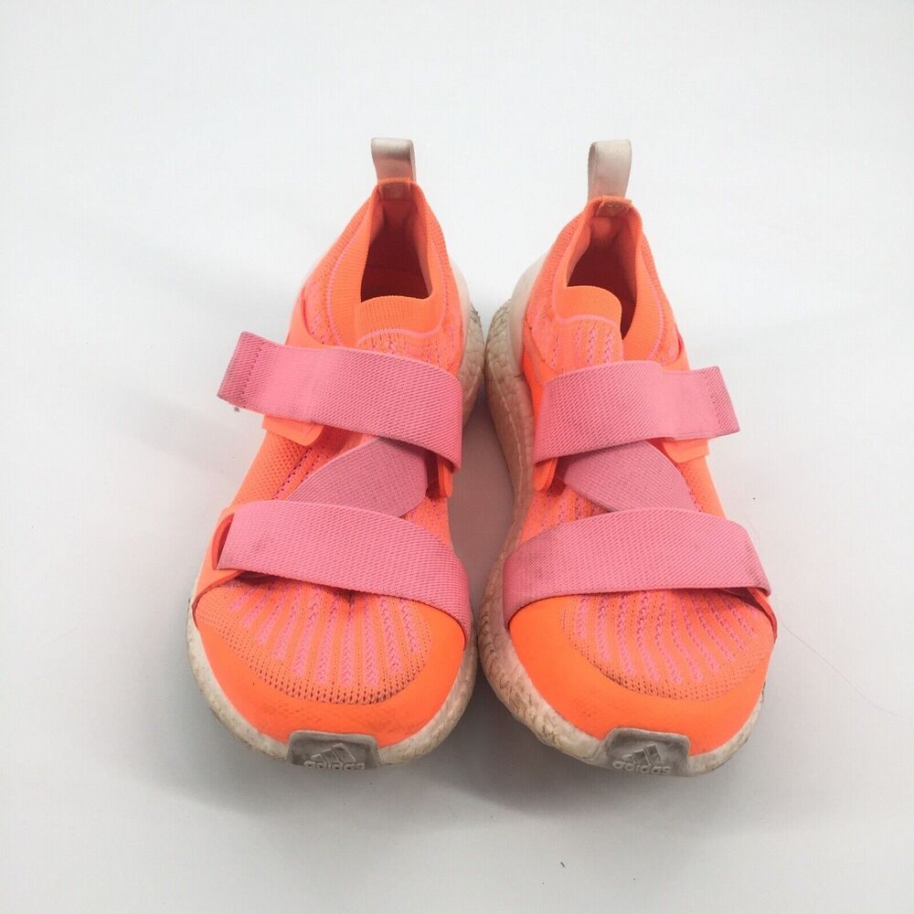 $250 Stella McCartney Ultraboost X Orange Glow Athletic Sneakers 7 Womens Neon - Picture 2 of 7